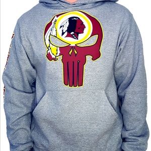 Washington Redskin Punisher Grey Hoodie